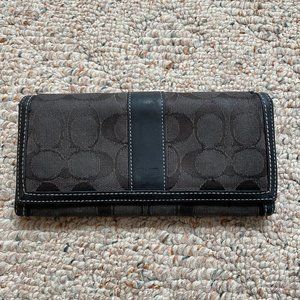 Coach Trifold Wallet - Black Canvas